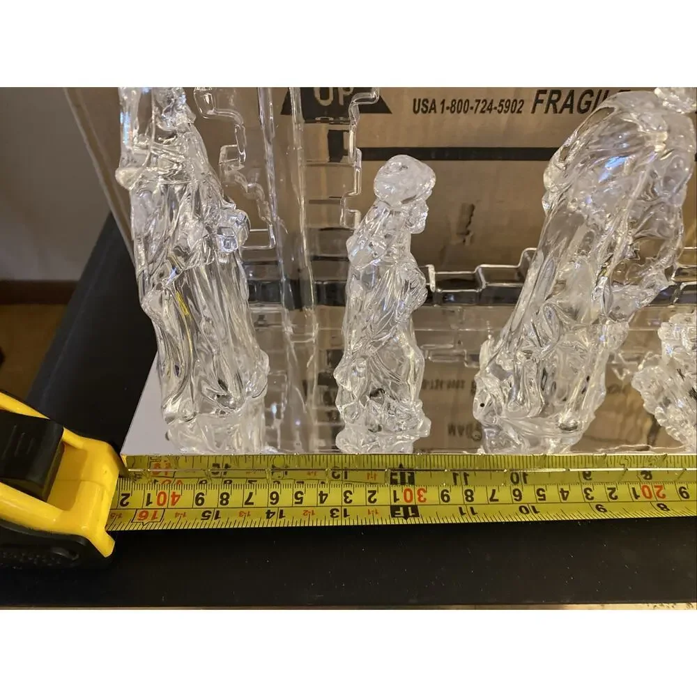 Musical Nativity Scene LED Light Sound Christmas Sculpture Figurine Baby Jesus